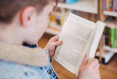 boy reading book