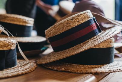 hats  on the floor at Wardown 