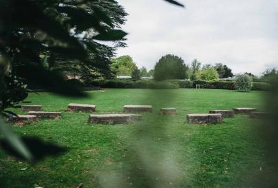 Ian Hamilton Finlay Garden - Stones spread out