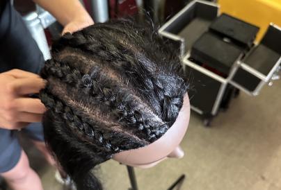 Black Mannequin Head - Braiding aid