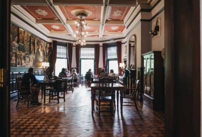 Wardown Dining Room through doors