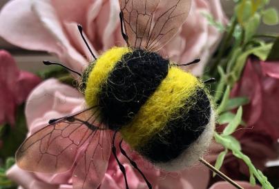 Felted Bee Hat Pin